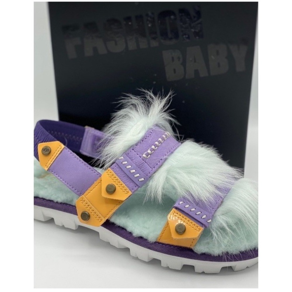 UGG Desert Dream Slingback Sandal 8 Multicolor Faux Fur Women's New